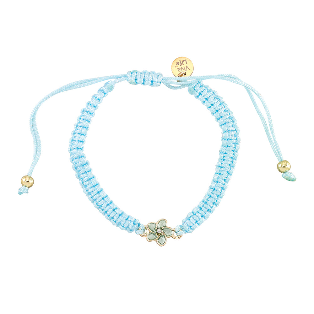 Enamel Hibiscus Macrame Bracelet