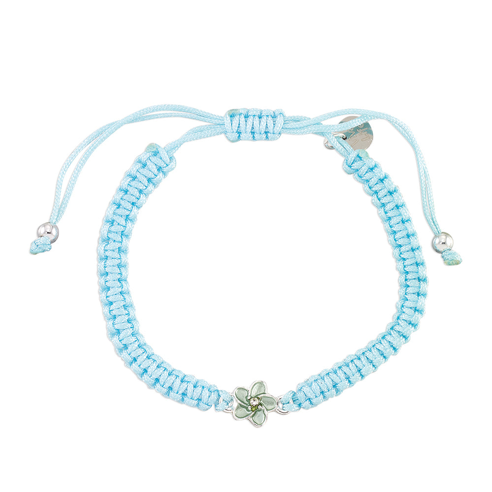 Enamel Hibiscus Macrame Bracelet