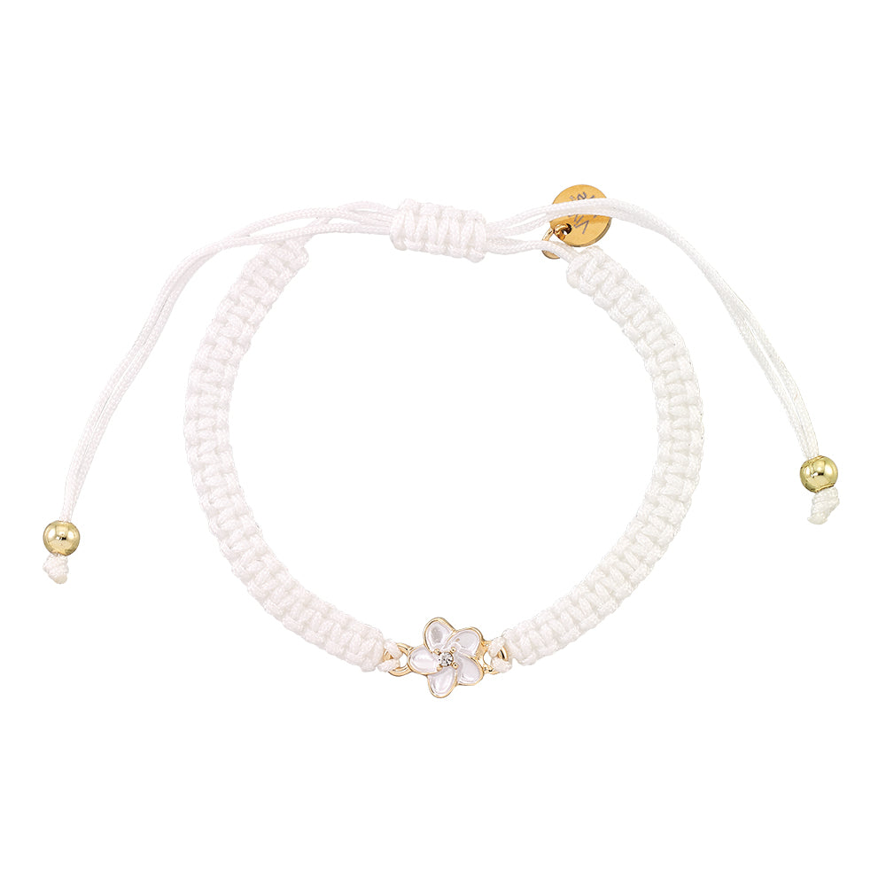 Enamel Hibiscus Macrame Bracelet