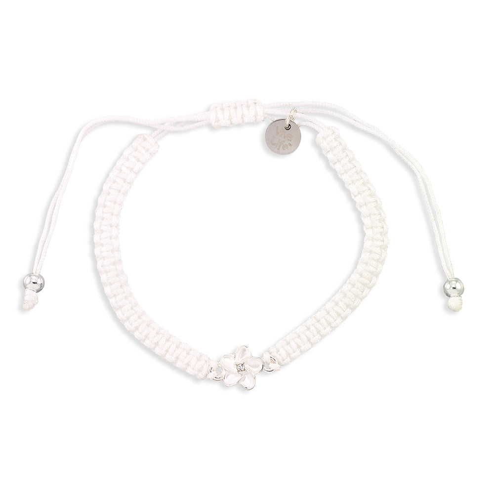 Enamel Hibiscus Macrame Bracelet