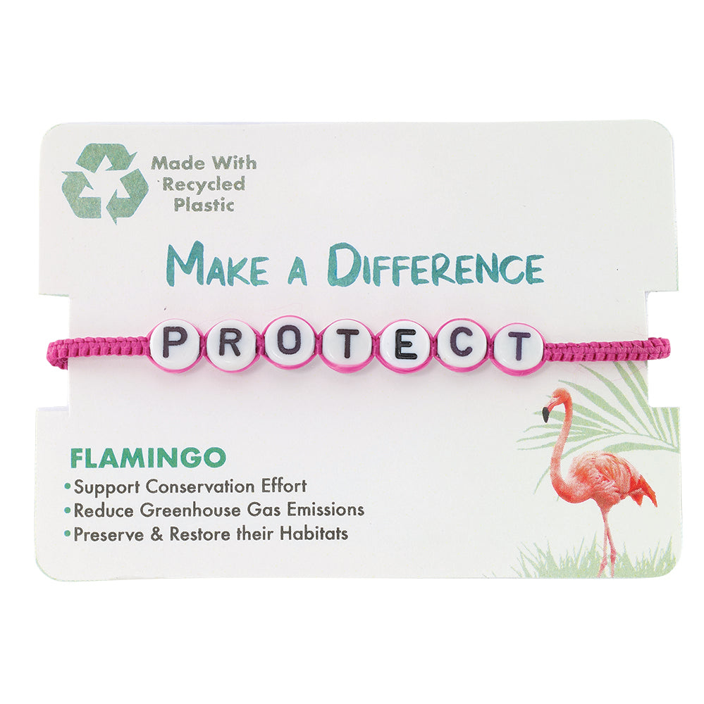 &quot;PROTECT&quot; Recyclable Flamingo Bracelet