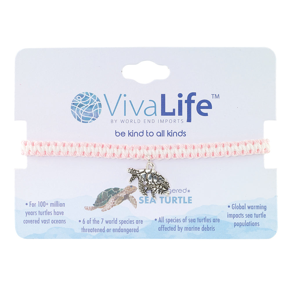 "Give Back" Mommy Turtle and Baby Charm Woven Bracelet