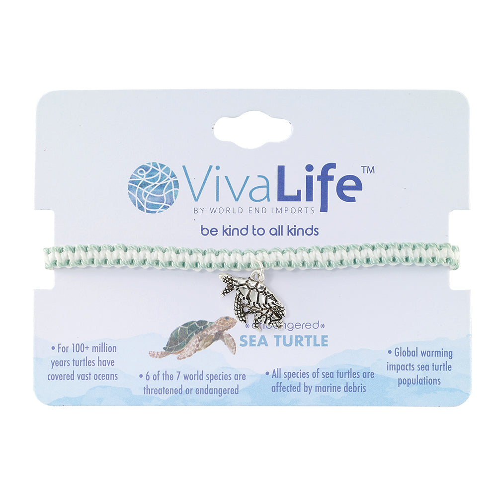 &quot;Give Back&quot; Mommy Turtle and Baby Charm Woven Bracelet