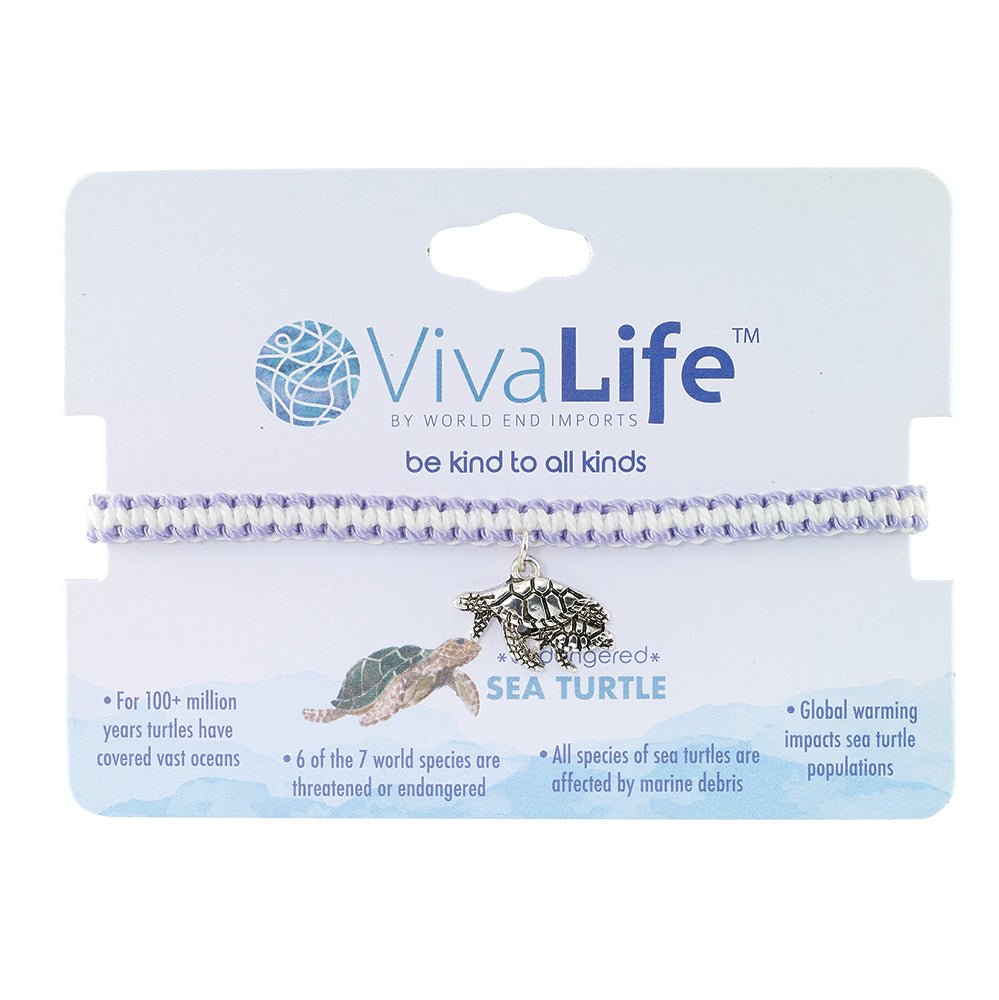 "Give Back" Mommy Turtle and Baby Charm Woven Bracelet