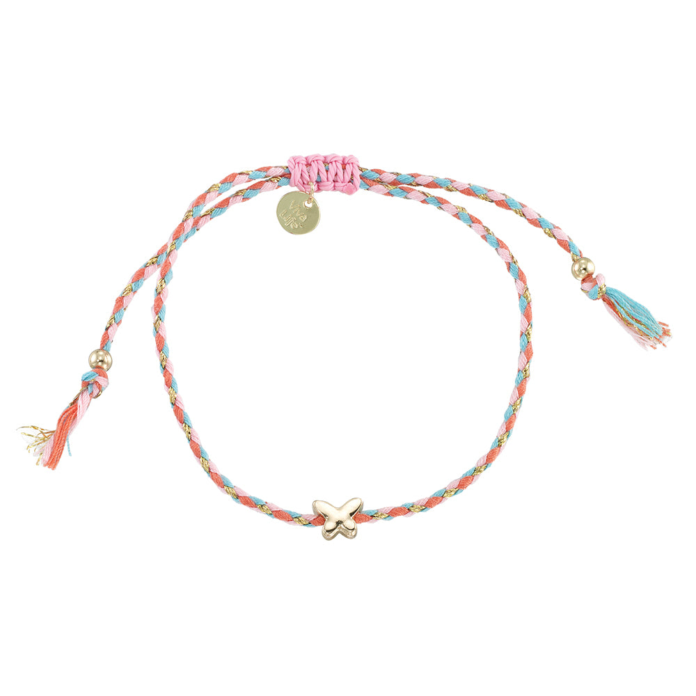 Mini Butterfly Multi-Color Cord Bracelet