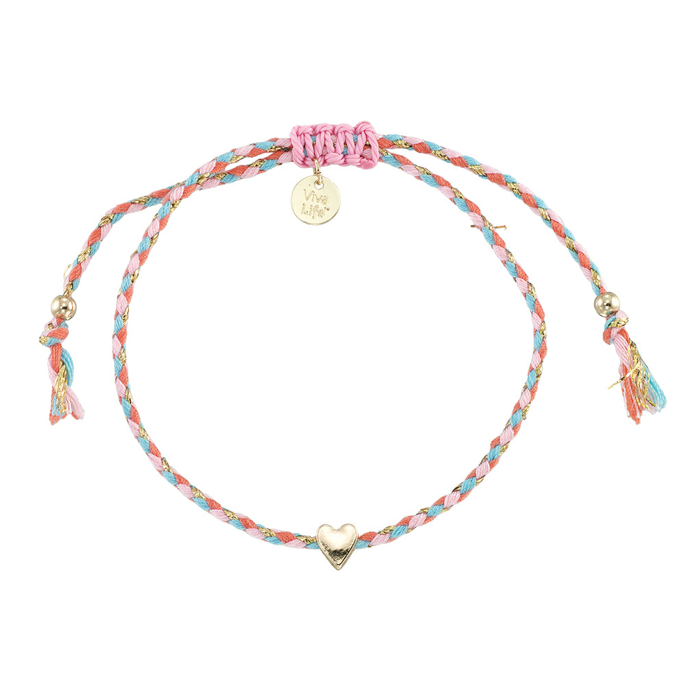 Mini Heart Multi-Color Cord Bracelet