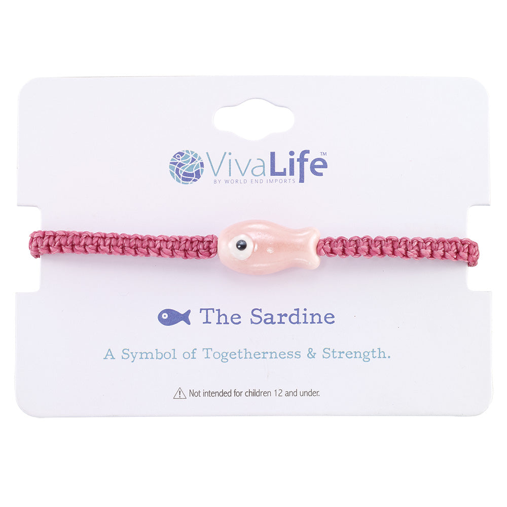 Wax Cord Ceramic Sardine Bracelet