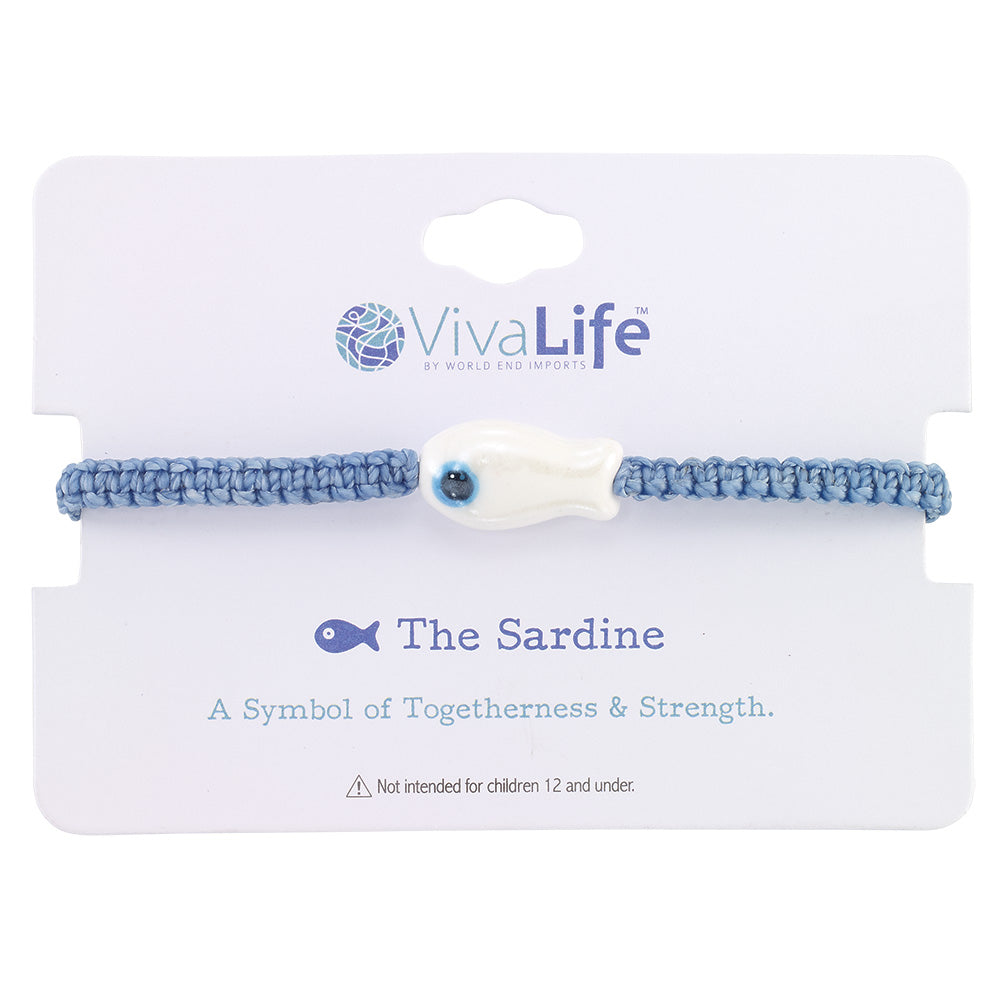 Wax Cord Ceramic Sardine Bracelet