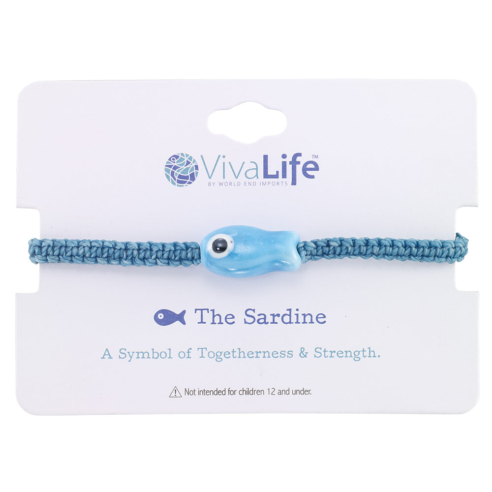 Wax Cord Ceramic Sardine Bracelet