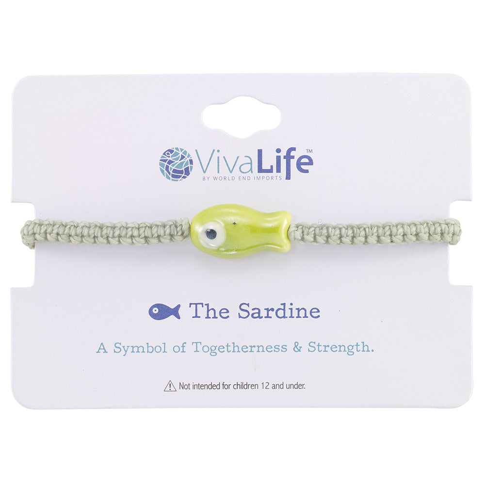 Wax Cord Ceramic Sardine Bracelet