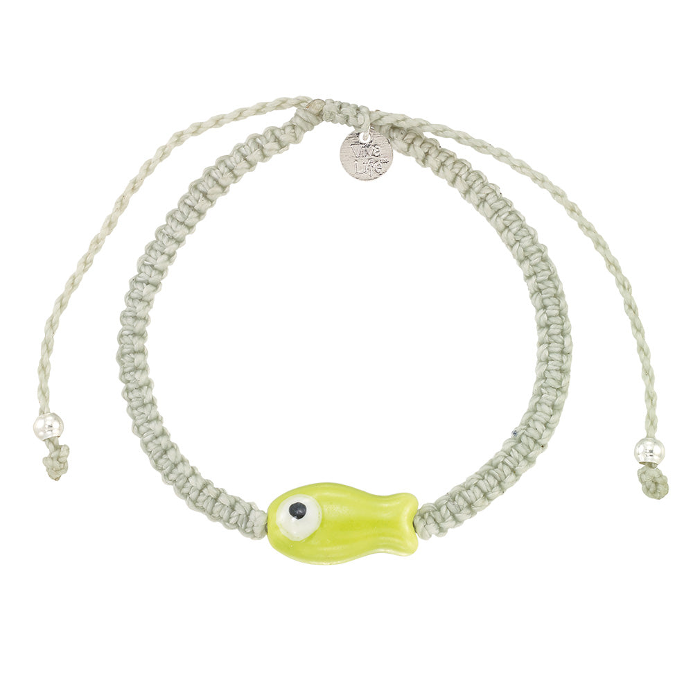 Wax Cord Ceramic Sardine Bracelet