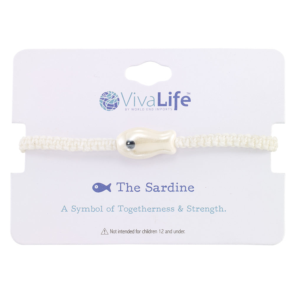Wax Cord Ceramic Sardine Bracelet
