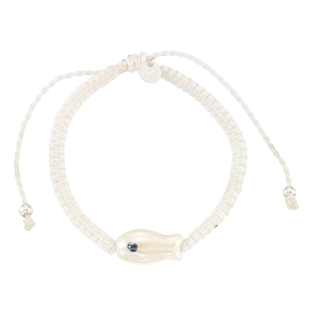 Wax Cord Ceramic Sardine Bracelet