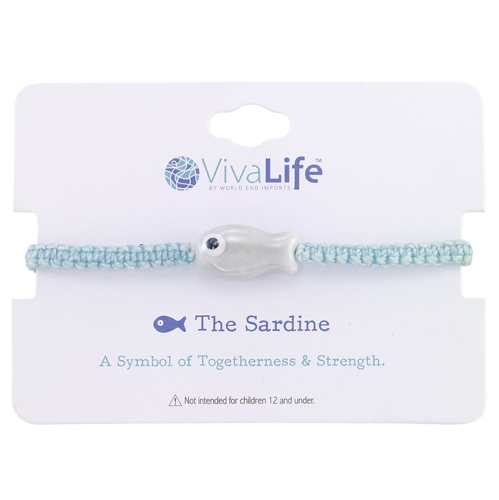 Wax Cord Ceramic Sardine Bracelet
