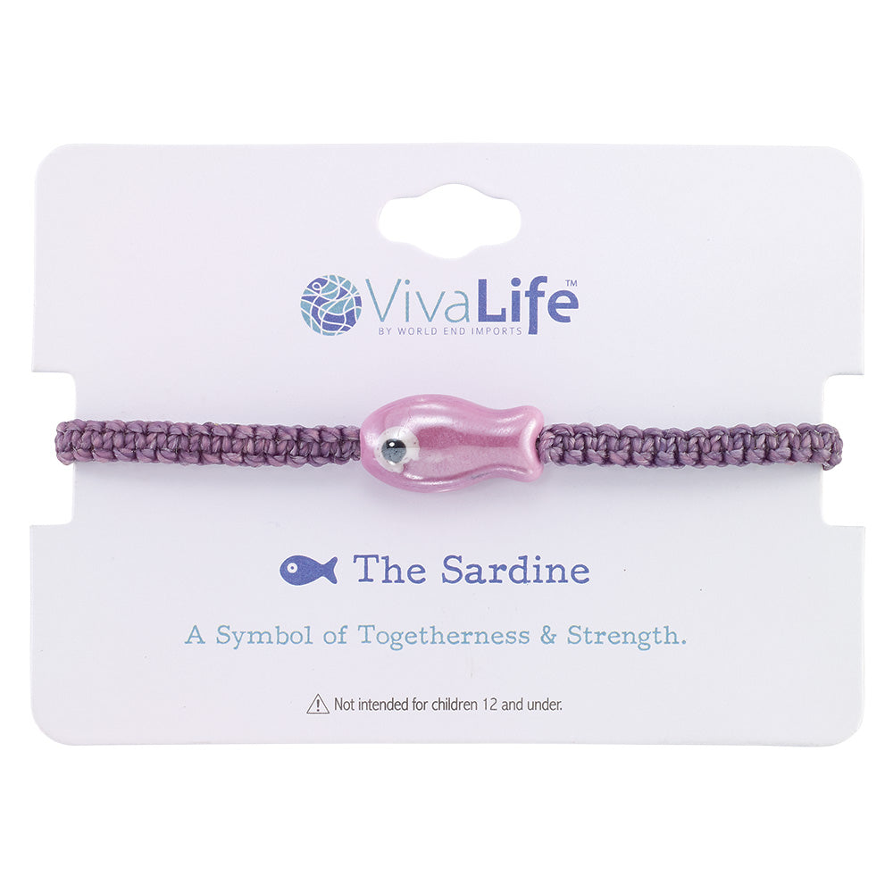 Wax Cord Ceramic Sardine Bracelet