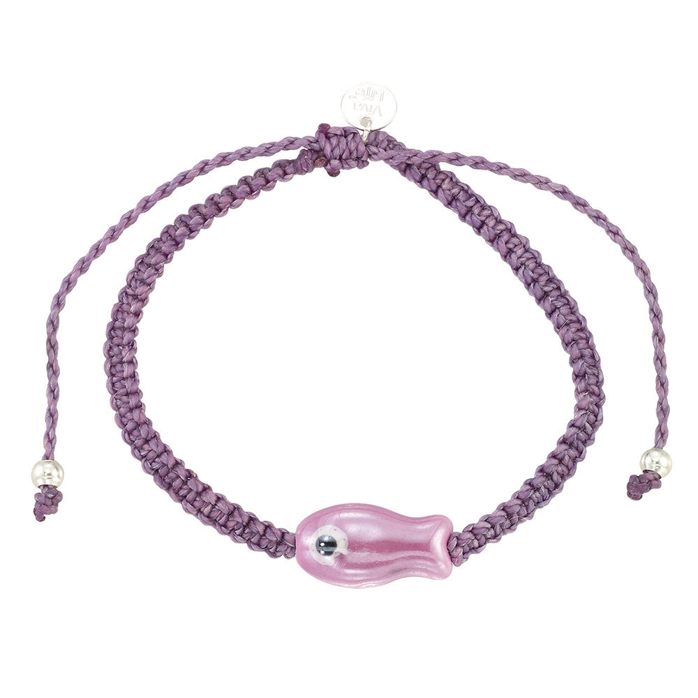 Wax Cord Ceramic Sardine Bracelet