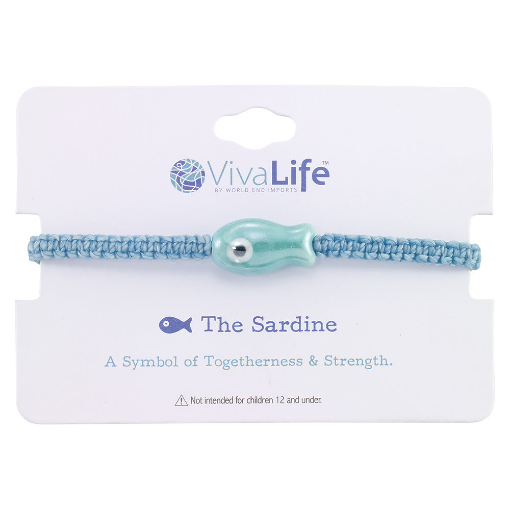 Wax Cord Ceramic Sardine Bracelet