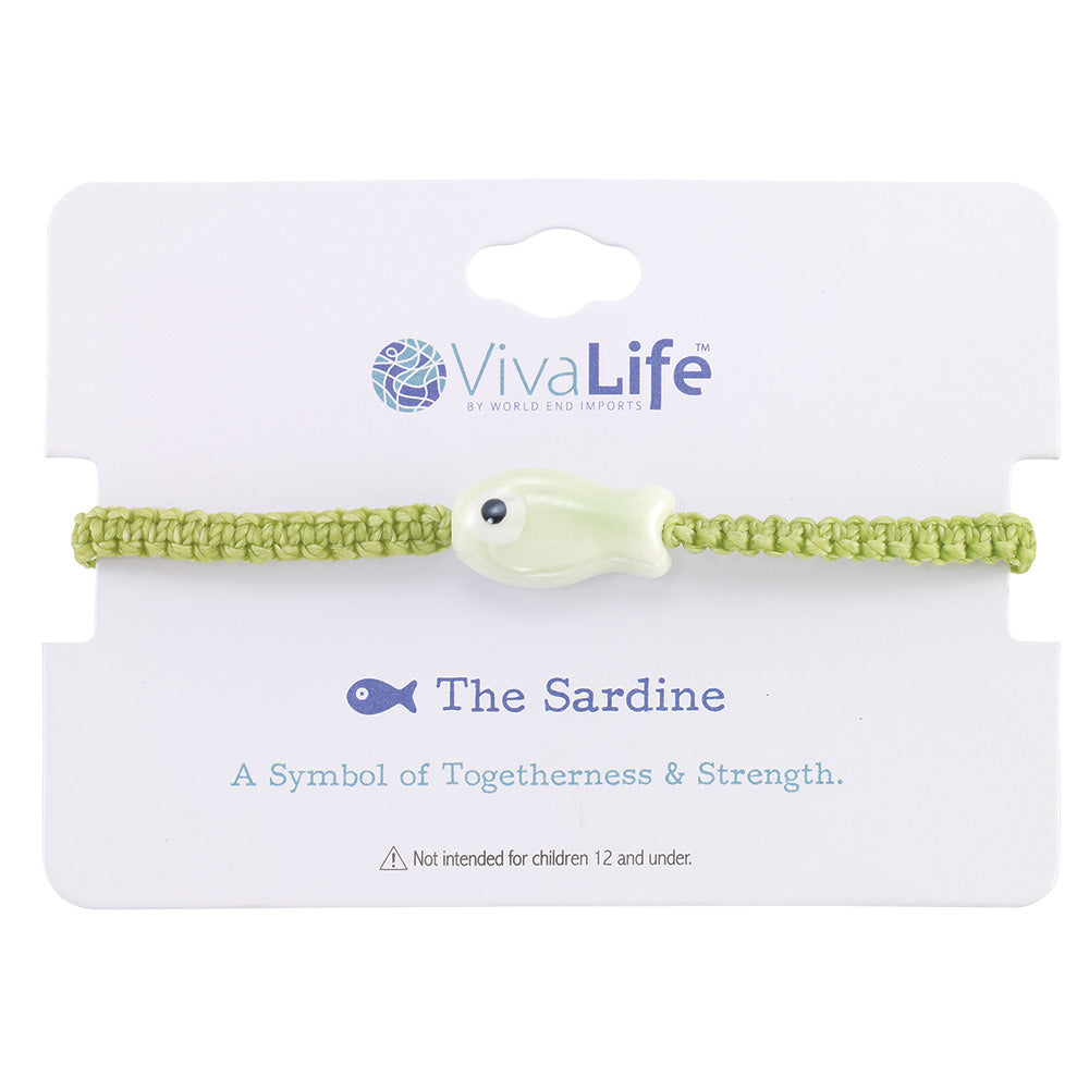 Wax Cord Ceramic Sardine Bracelet