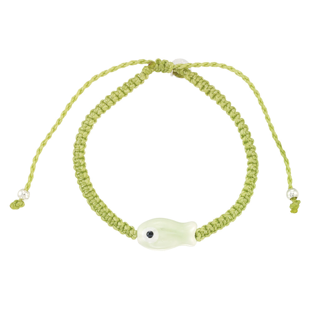 Wax Cord Ceramic Sardine Bracelet