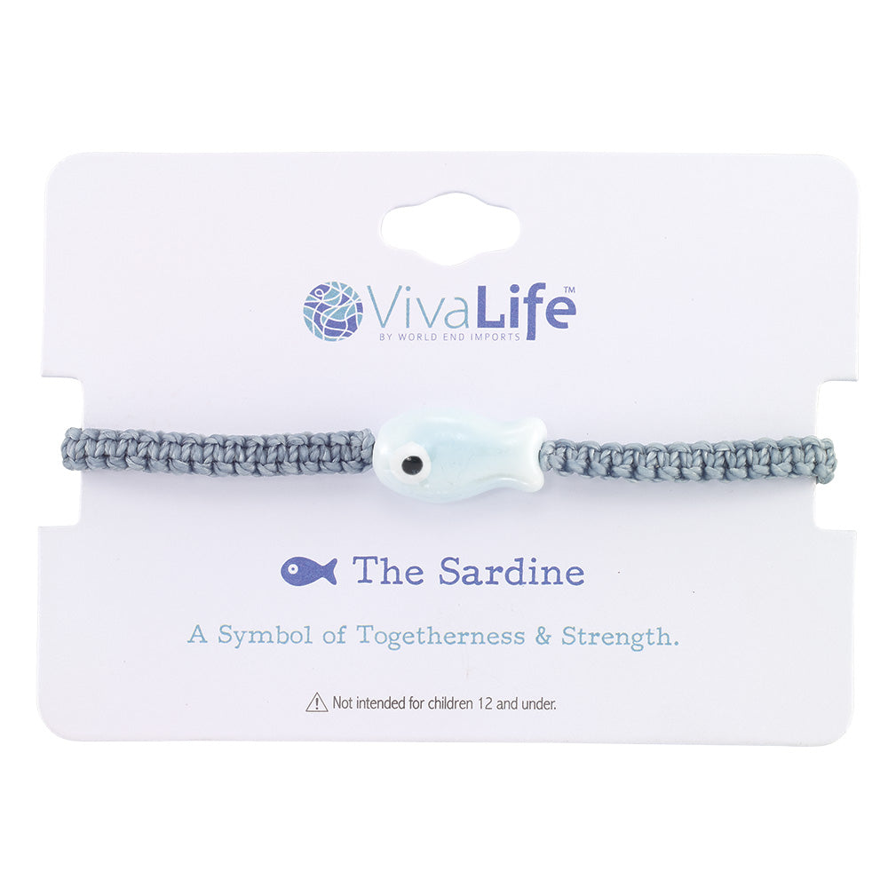 Wax Cord Ceramic Sardine Bracelet