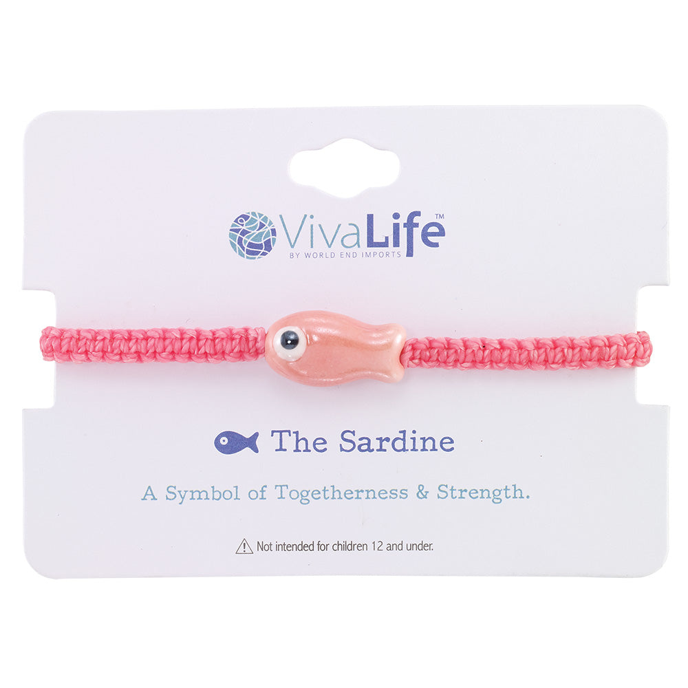 Wax Cord Ceramic Sardine Bracelet