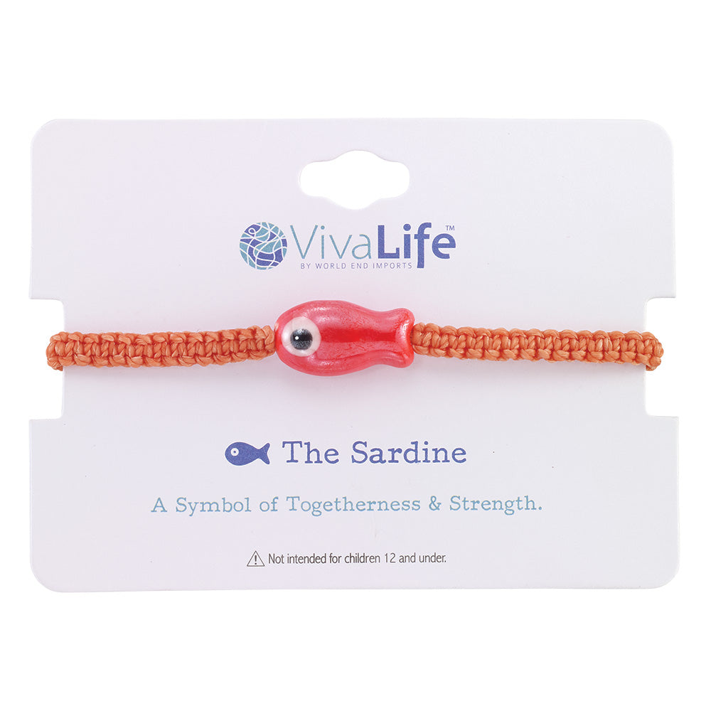 Wax Cord Ceramic Sardine Bracelet