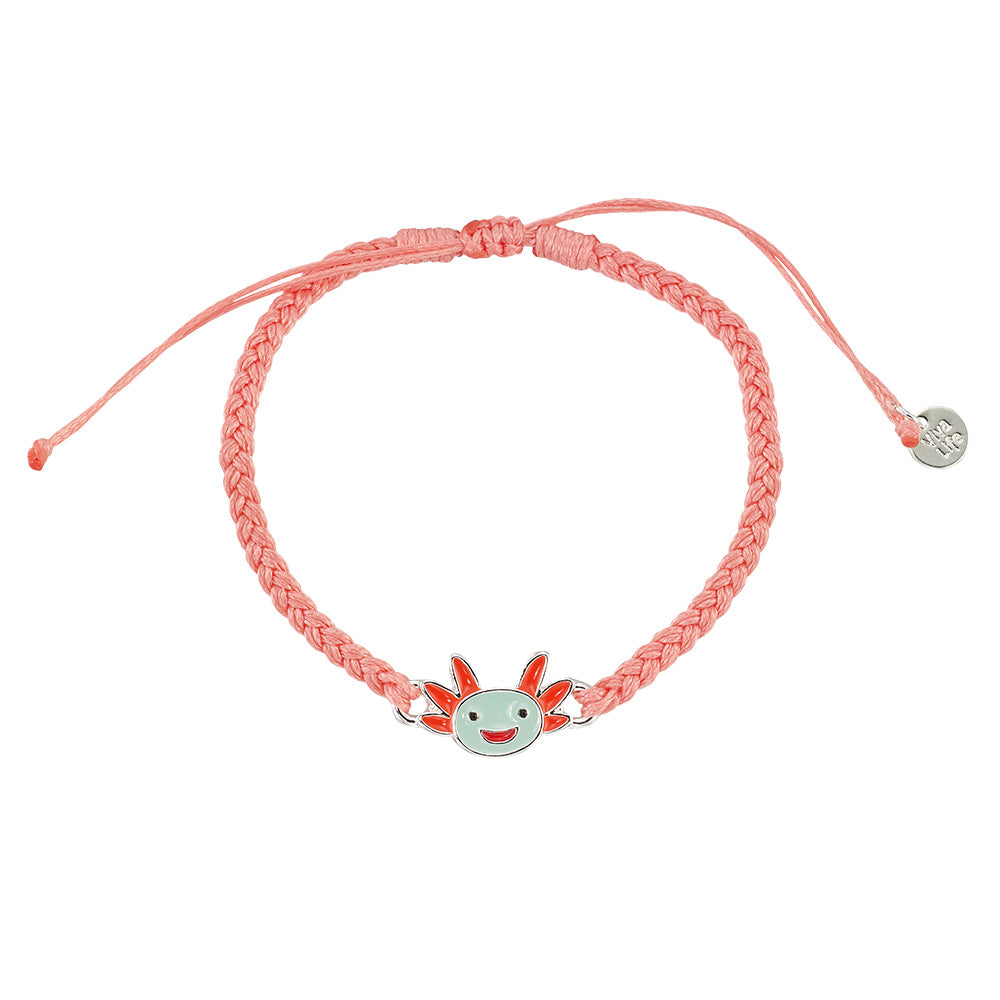 Enamel Axolotl Macrame Bracelet