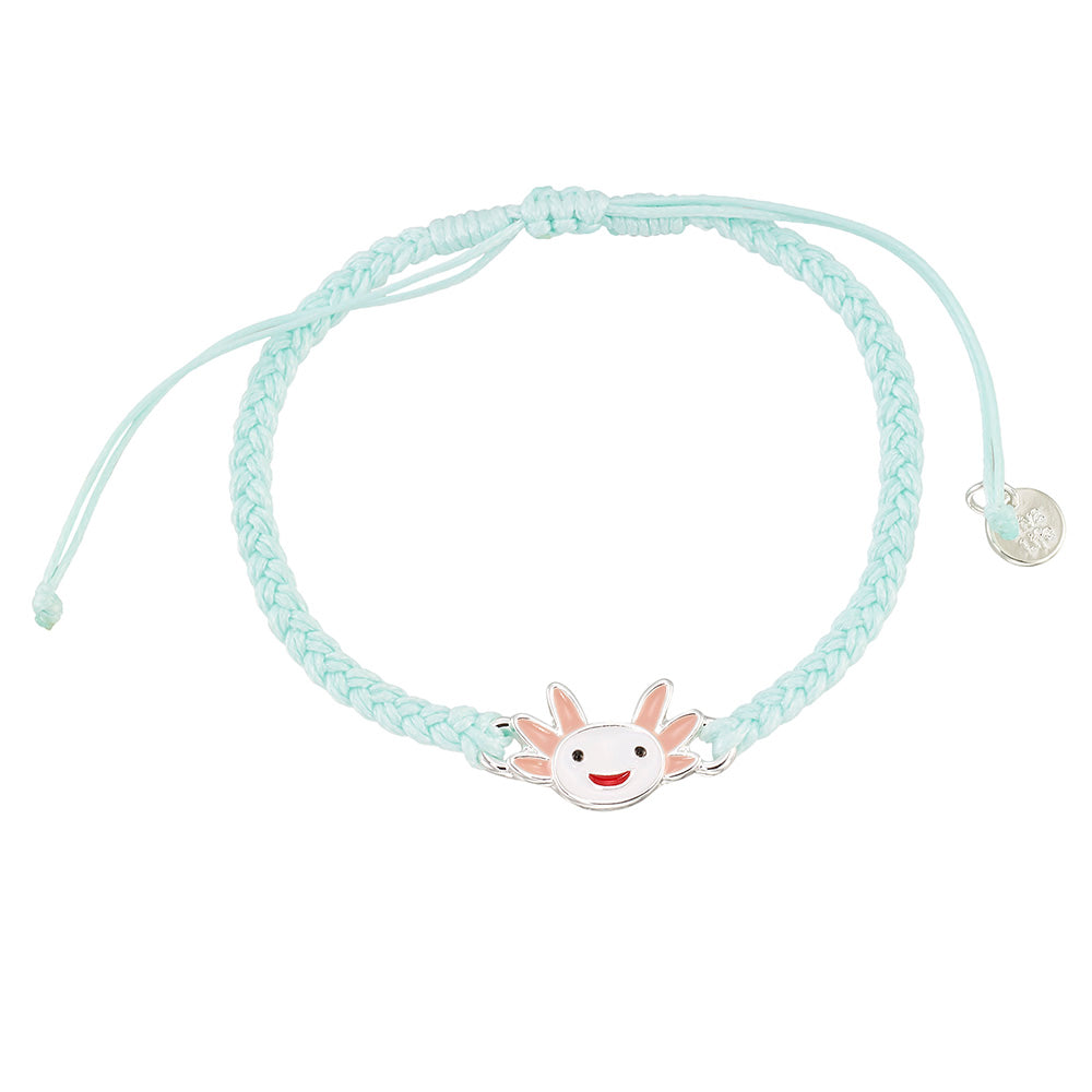 Enamel Axolotl Macrame Bracelet