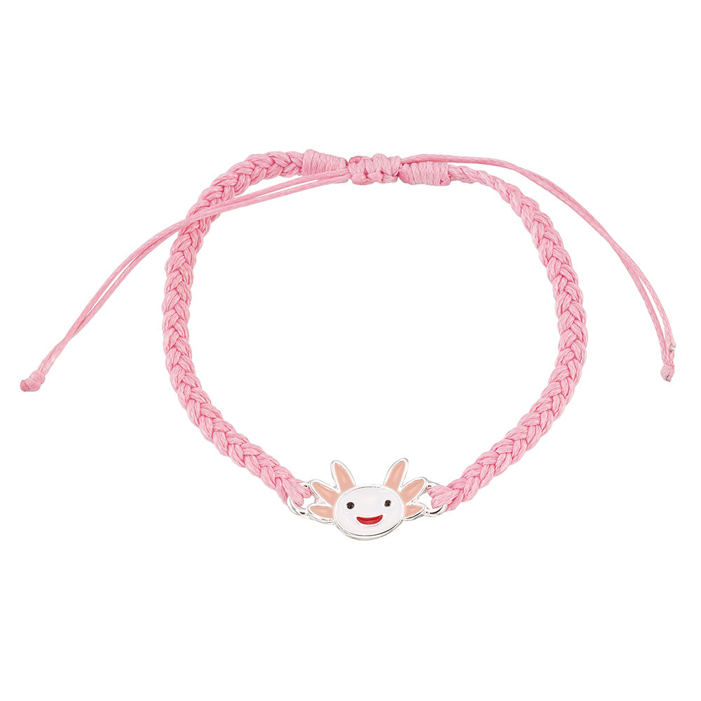 Enamel Axolotl Macrame Bracelet