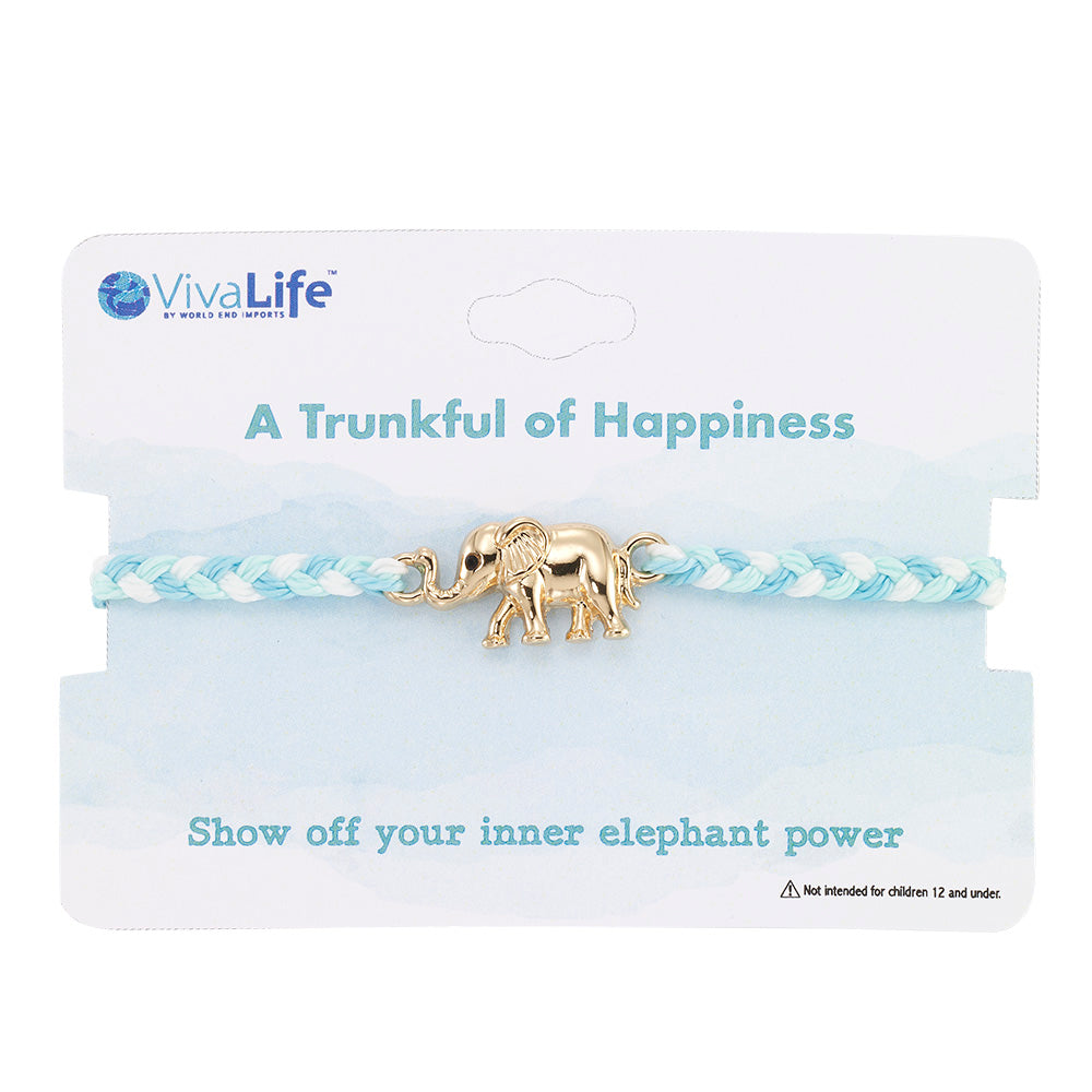 “A Trunkful” Elephant Braided Cord Bracelet