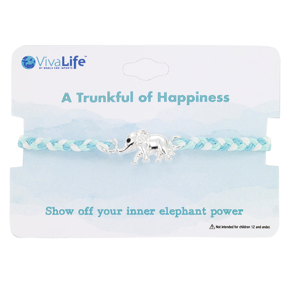“A Trunkful” Elephant Braided Cord Bracelet