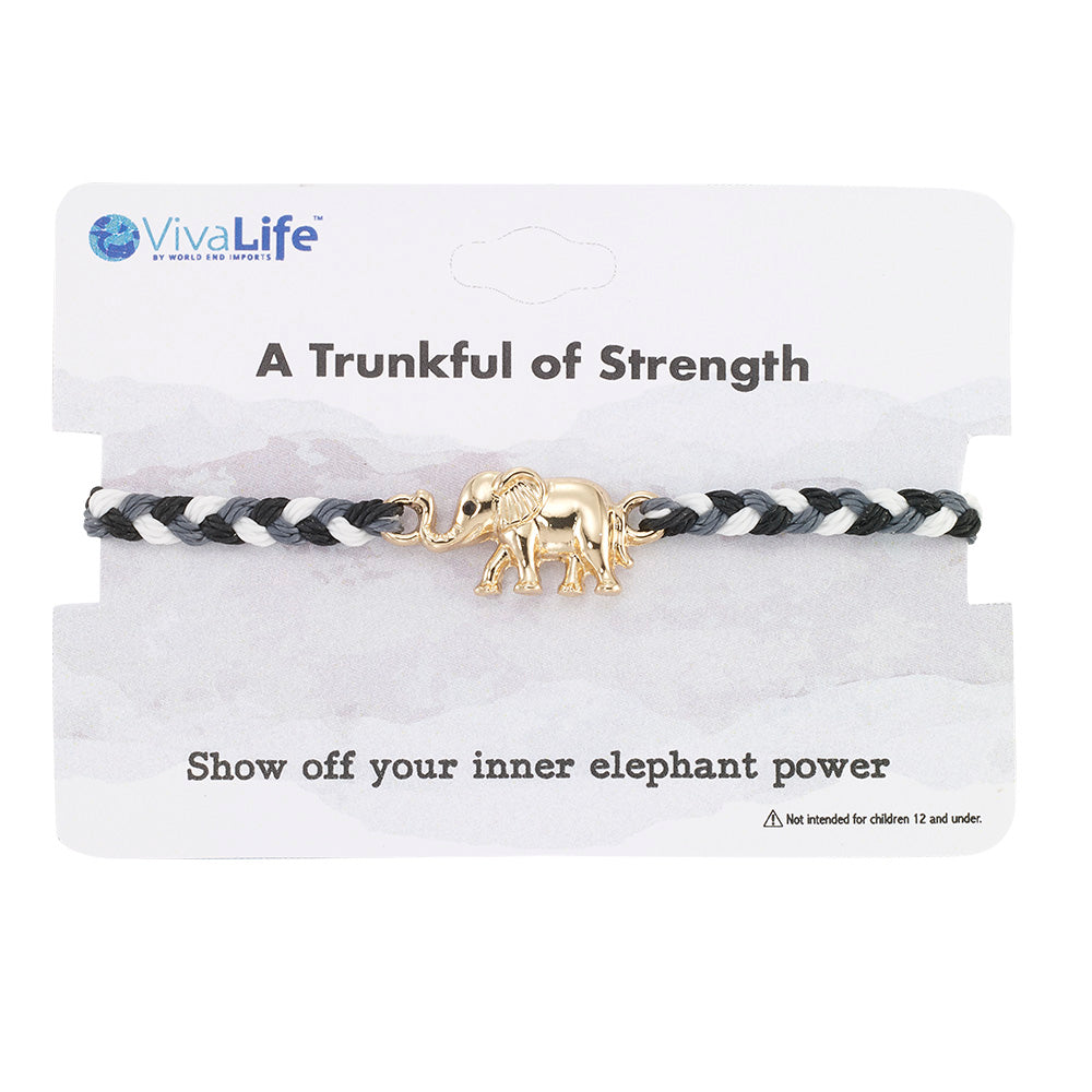 “A Trunkful” Elephant Braided Cord Bracelet