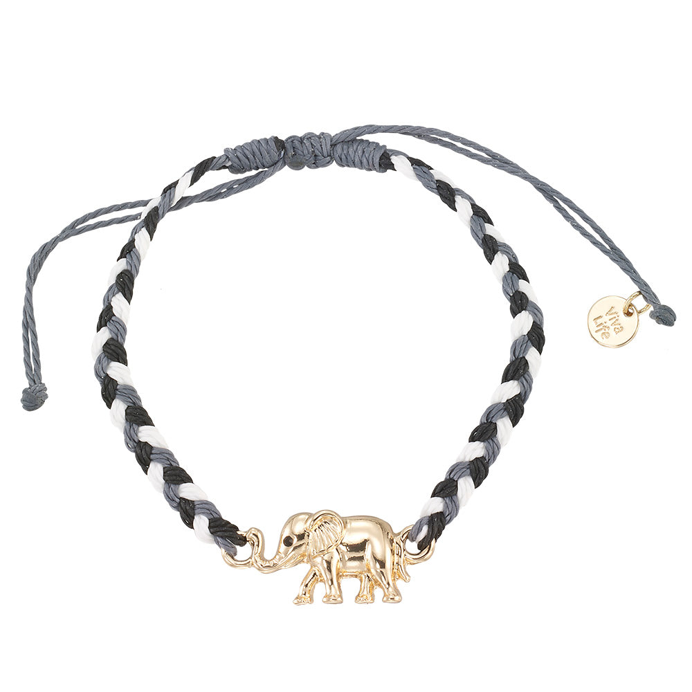 “A Trunkful” Elephant Braided Cord Bracelet