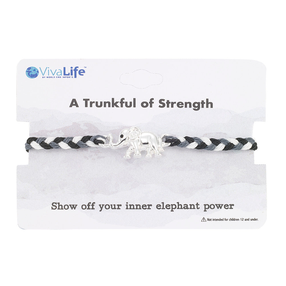 “A Trunkful” Elephant Braided Cord Bracelet
