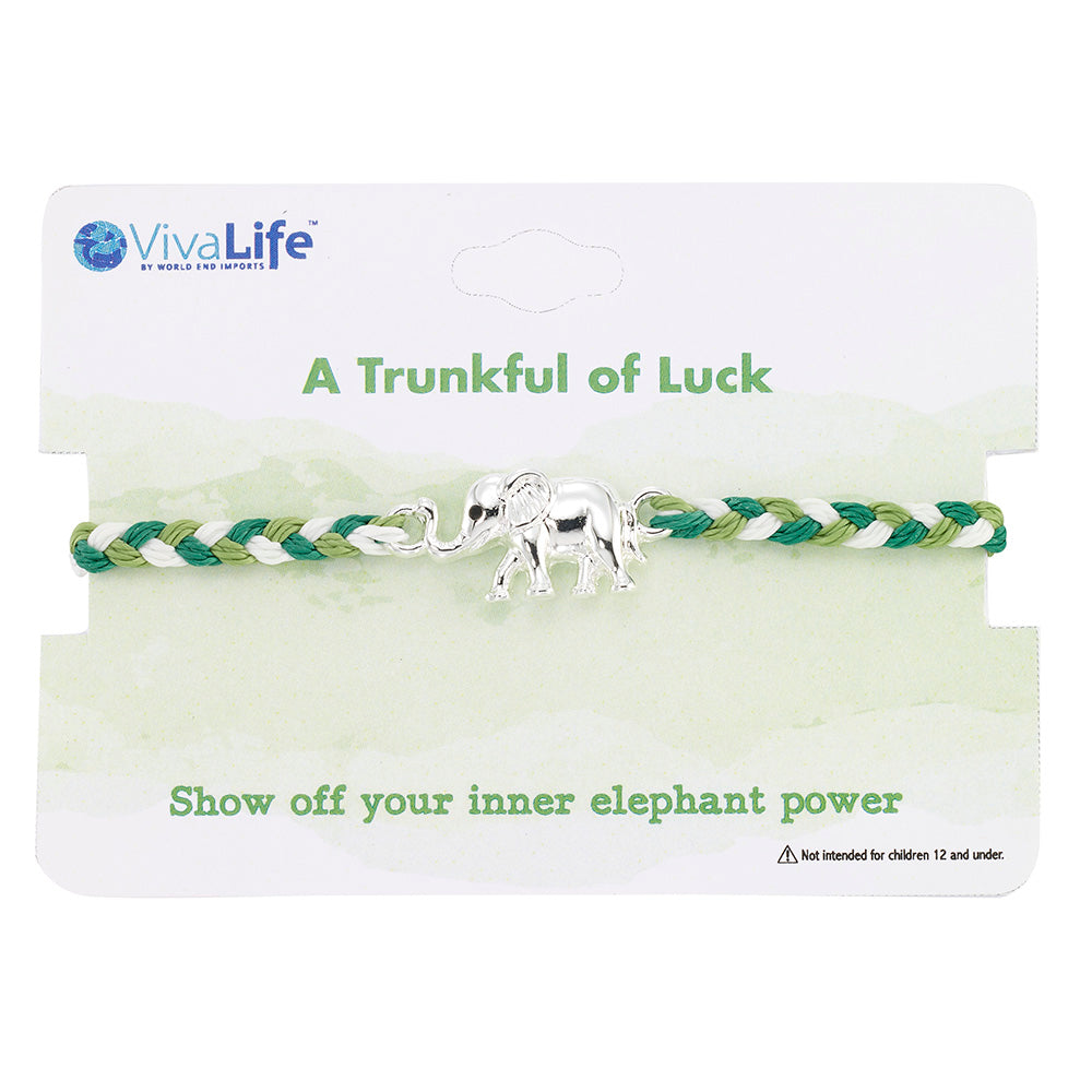 “A Trunkful” Elephant Braided Cord Bracelet