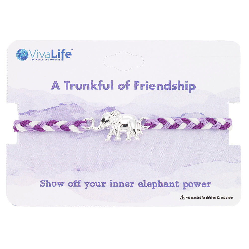 “A Trunkful” Elephant Braided Cord Bracelet
