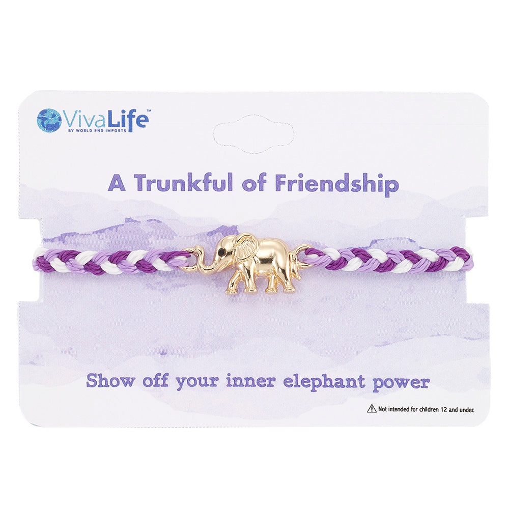 “A Trunkful” Elephant Braided Cord Bracelet