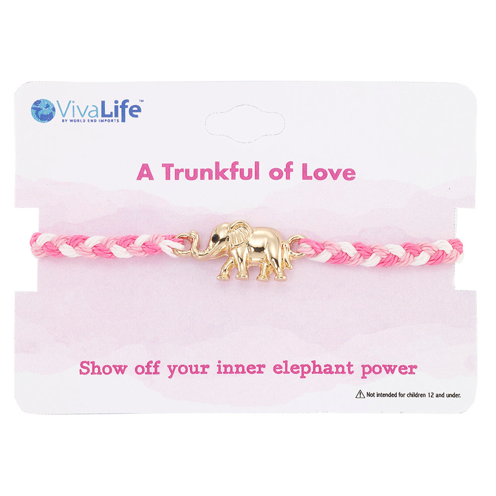 “A Trunkful” Elephant Braided Cord Bracelet