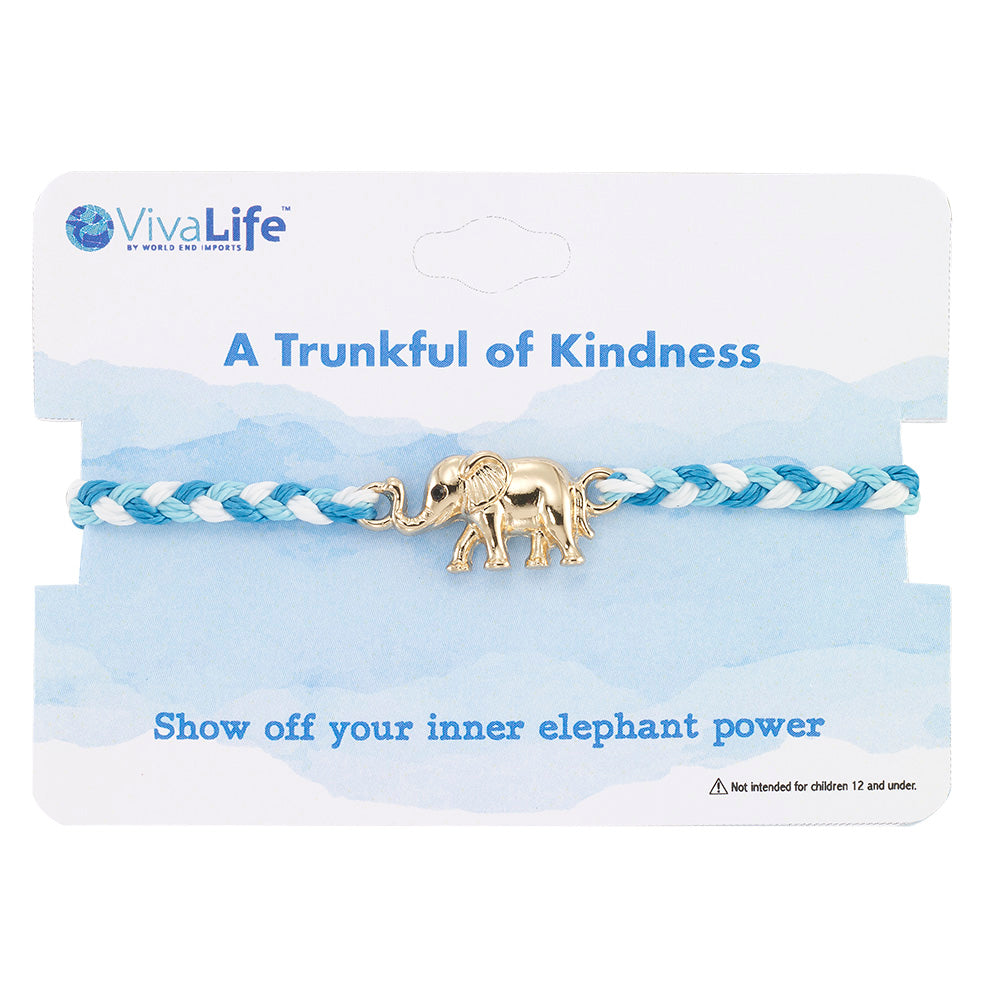 “A Trunkful” Elephant Braided Cord Bracelet