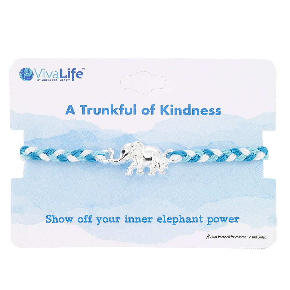 “A Trunkful” Elephant Braided Cord Bracelet