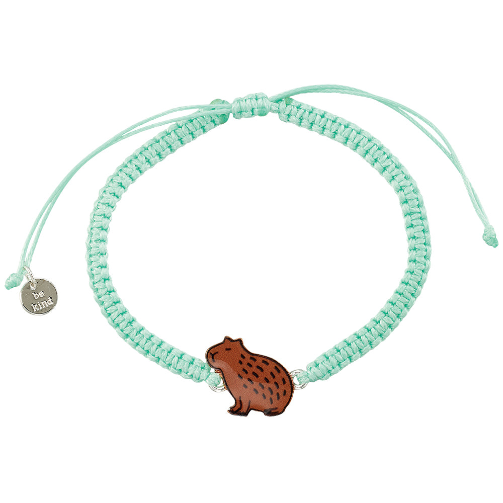 Enamel Capybara Macrame Bracelet