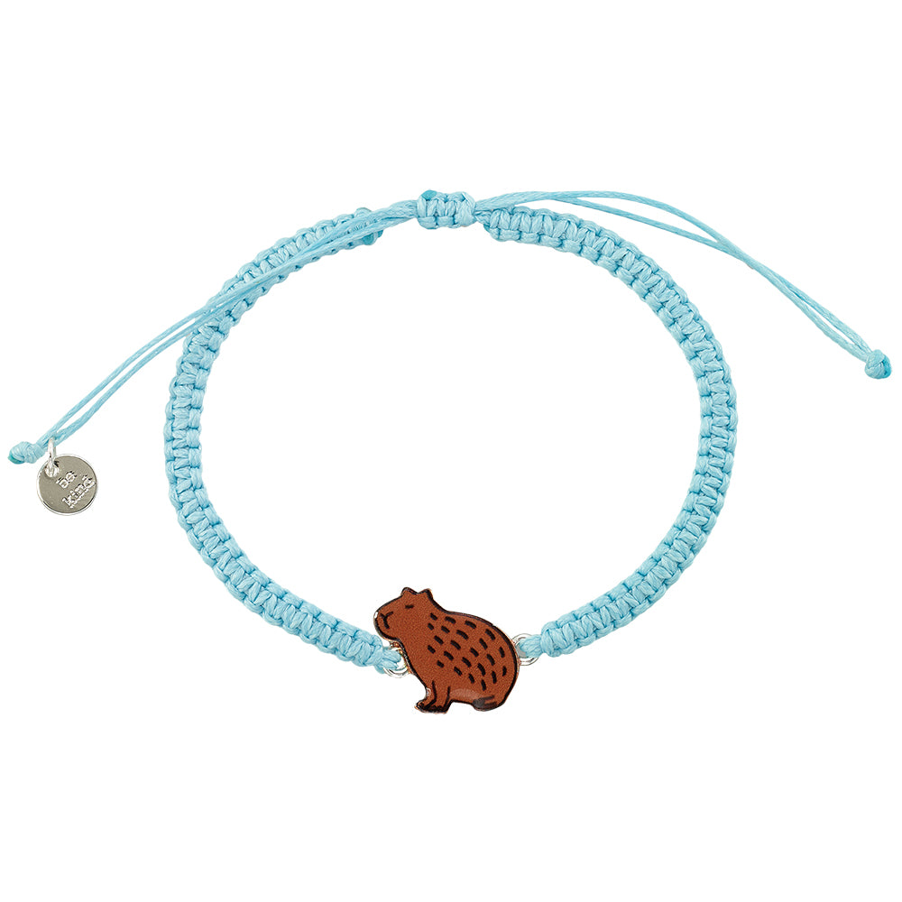 Enamel Capybara Macrame Bracelet