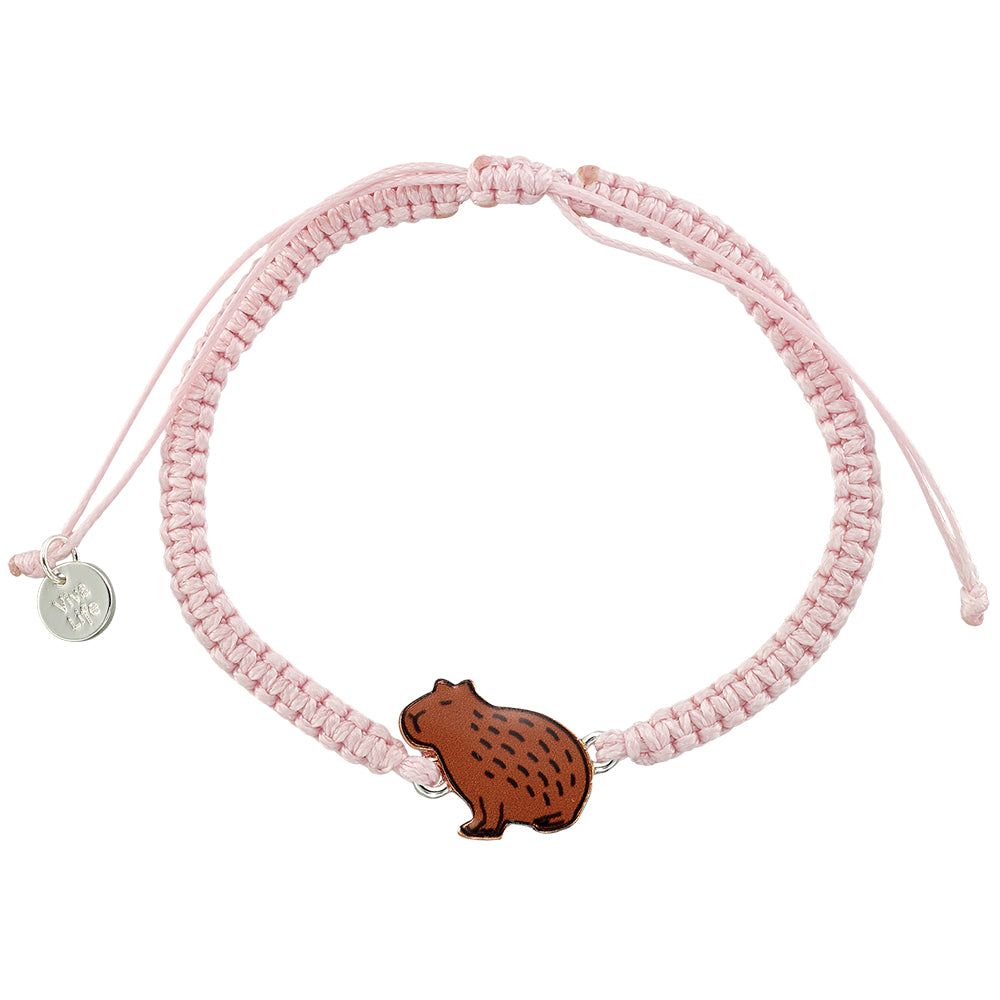Enamel Capybara Macrame Bracelet