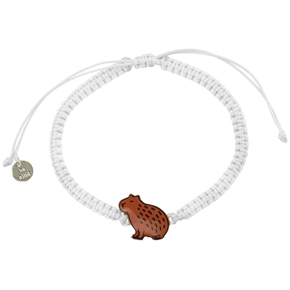 Enamel Capybara Macrame Bracelet