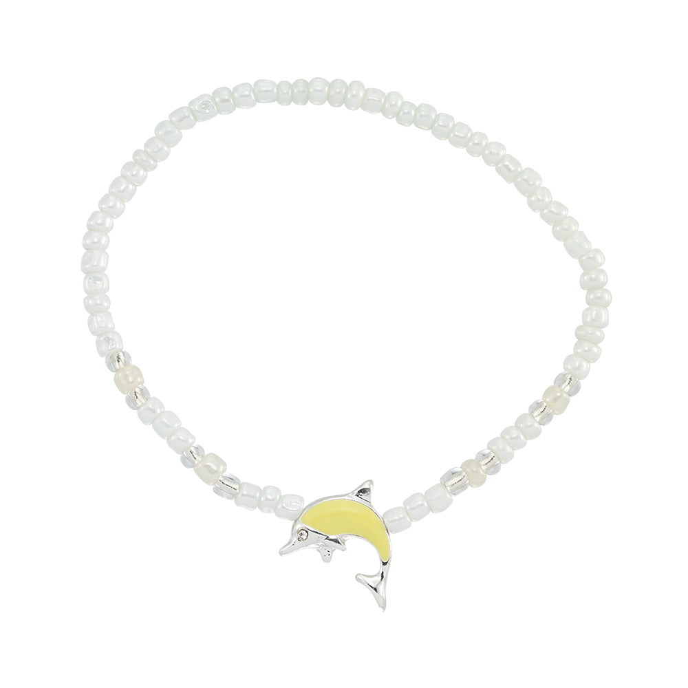 Enamel Dolphin Seed Bead Dolphin Bracelet