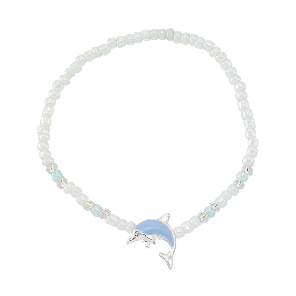 Enamel Dolphin Seed Bead Dolphin Bracelet