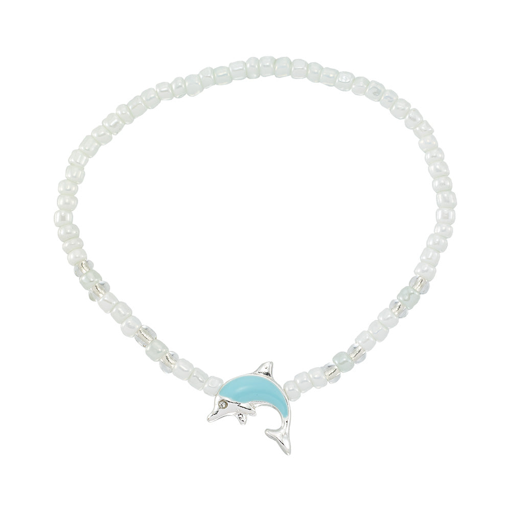 Enamel Dolphin Seed Bead Dolphin Bracelet