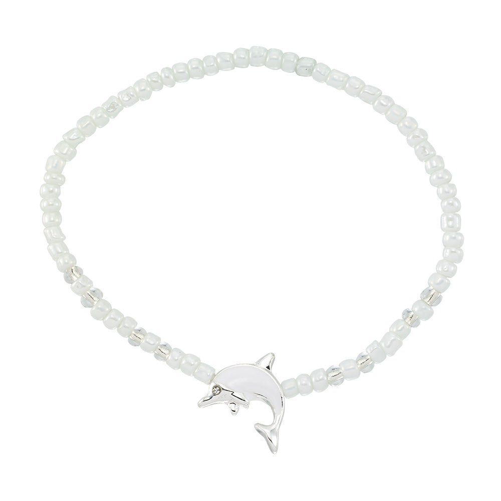 Enamel Dolphin Seed Bead Dolphin Bracelet