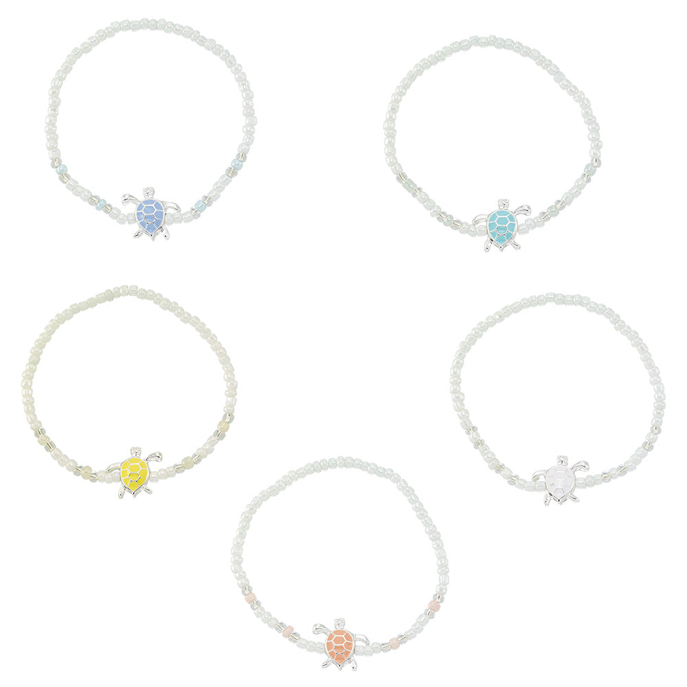 Enamel Sea Turtle Seed Bead Bracelet