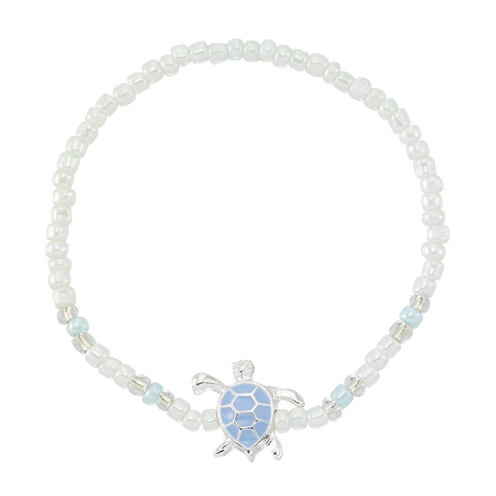 Enamel Sea Turtle Seed Bead Bracelet